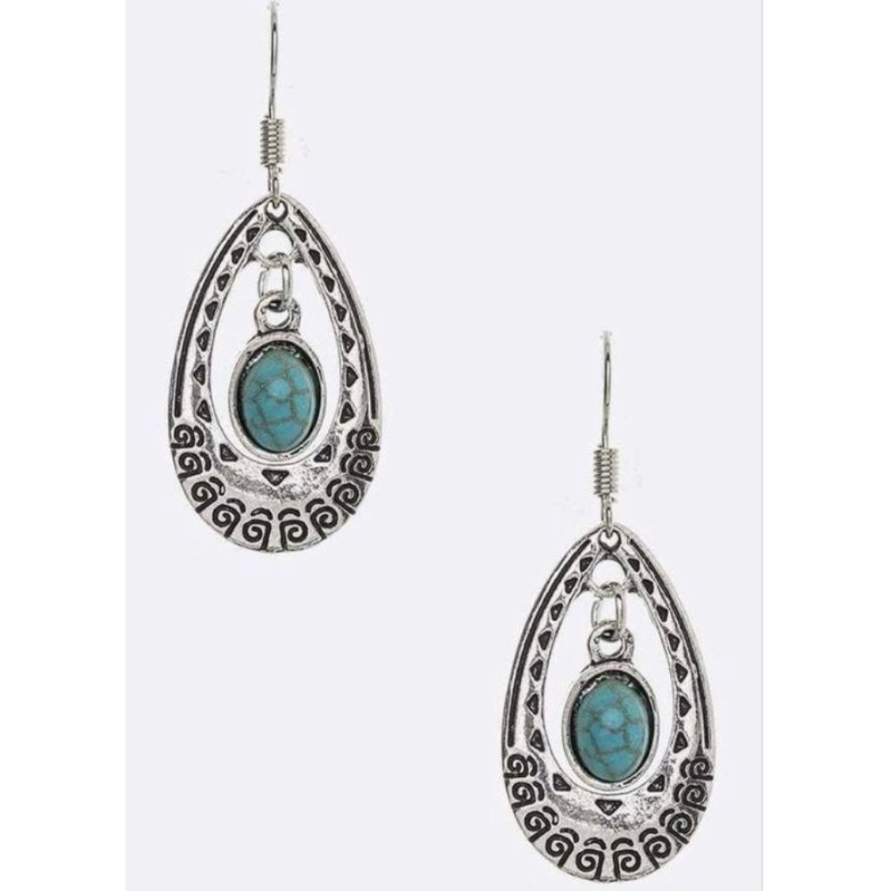 Teardrop Turquoise Earrings